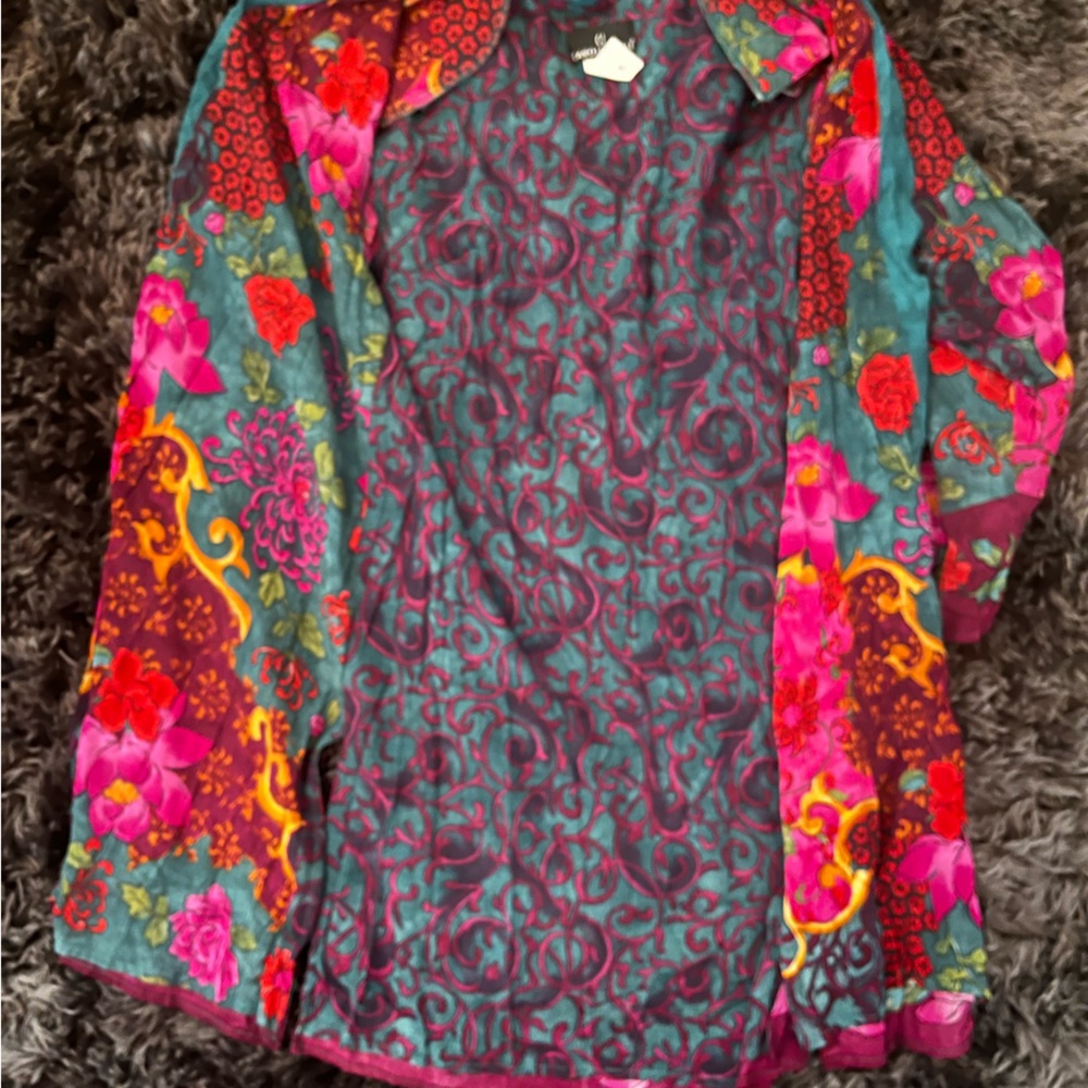Carole Little Vintage Tunic Top Fabric Made In Germany - Picture 4 of 16